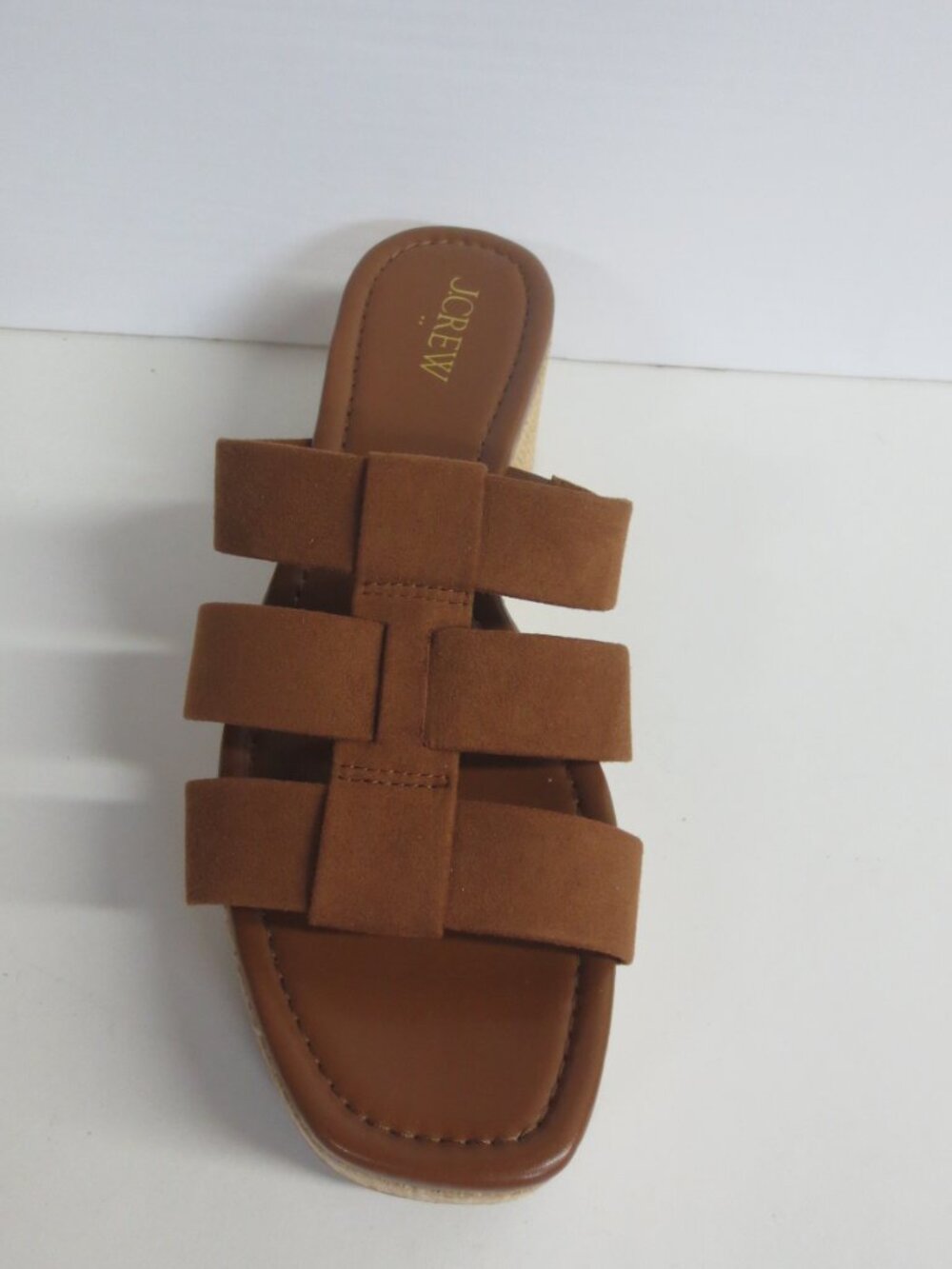 J.Crew Suede Caged Platform Wedge Sandals in Cedar Wood - US 9